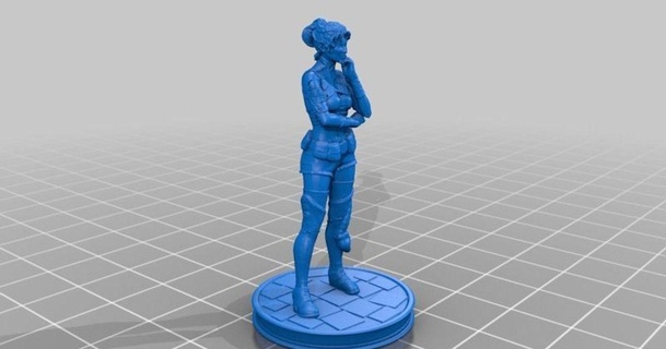 female tiefling rogue studded leather - hymn weezel 3D Models World & Scans People sla miniature thingiverse 3d print model - Mito3D