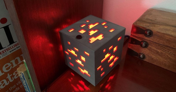 paramétrique Minecraft cube squidgyplastique 3D modèles art conception dessins lampe lumière LED openscad 3d print model - Mito3D