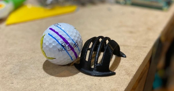 golf ball marker - three line idnarbjm 3D Models Sports & Outdoor Other thingiverse golfball golfballmark 3d print model - Mito3D