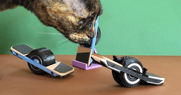dedo skate one wheeled 3D modelos brinquedos jogos veículos onewheelxr 3d print model - Mito3D