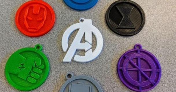avengers keychain logo lordtalon34 3D Models Costumes & Accessories Props marvel spiderman thor 3d print model - Mito3D