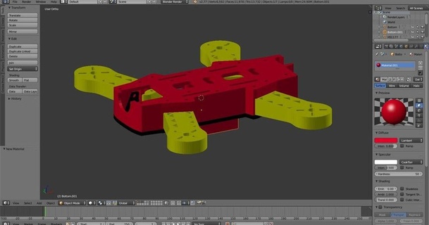 thickx180 Jon 3D modelos passatempo fabricantes RC robótica thingiverse miniquadframe 3d print model - Mito3D