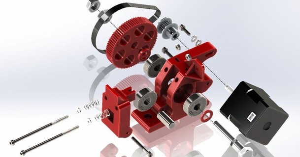 innty bitty angeschnallt Extruder clough42 3D Modelle Drucker Teile Upgrades thingiverse Riemenantrieb 3d print model - Mito3D