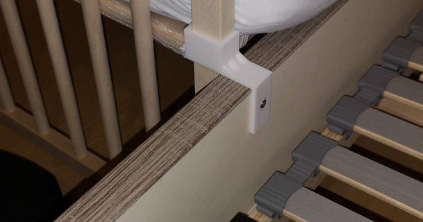 konektörler değiştirmek Ikea bebek yatağı Babybay Ara bağlantılar zum Umbau von als İlave yatak Alex 3D modeller ev halkı odası bağlayıcı 3d print model - Mito3D