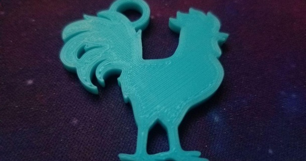 chicken rooster keychain justkeepswimming 3D Models Art & Design 2D Plates Logos 3d print model - Mito3D