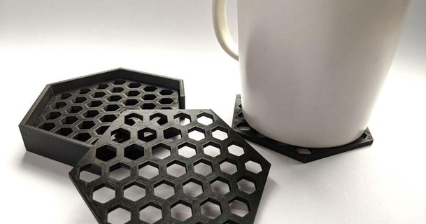 honeycomb coaster stand neyth makes 3D Models Household Kitchen thingiverse 3d print model - Mito3D