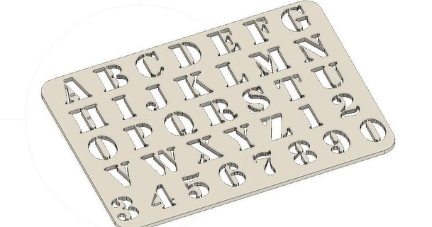 alfabeto numero stencil 3d dengineer 3D Modelli arte design disegni disegno pittura thingiverse 3d print model - Mito3D
