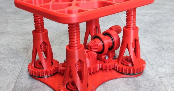 altura ajustable mesa ted 3D modelos artilugio engranajes hilo diseñado 3d print model - Mito3D