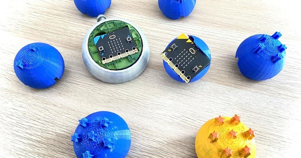 Drago palle micro po elenavercher 3D Modelli apprendimento oggetti per formazione scolastica robotica microbit sfere drago 3d print model - Mito3D