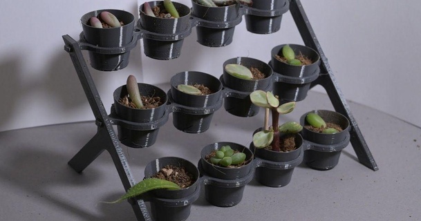 small planter rack pirasp 3D Models Household Outdoor & Garden plant snapfit plantpot 3d print model - Mito3D