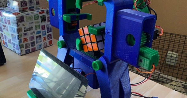 rubik's cubo resolviendo robot plataforma Juan paz 3D modelos pasatiempo hacedores RC robótica thingiverse 3d print model - Mito3D