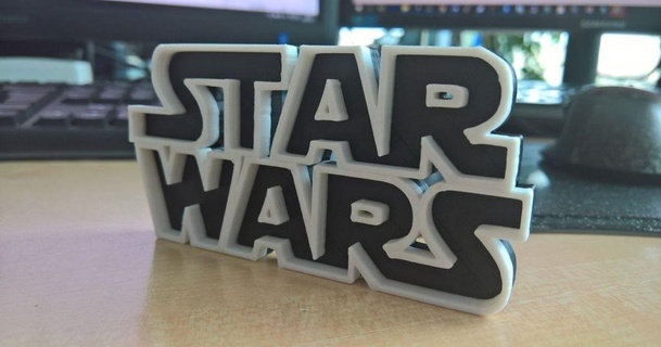 star wars - 2 color logo natron 3D Models Art & Design 2D Plates Logos thingiverse 3d print model - Mito3D