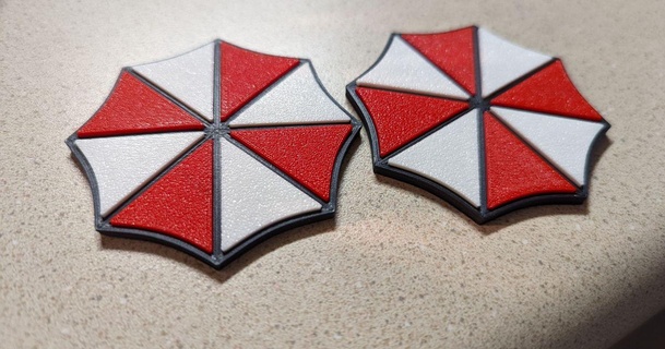 ombrello società logo magnete rosso bianca inserti plumpo 3D Modelli arte design 2D piatti loghi 3d print model - Mito3D