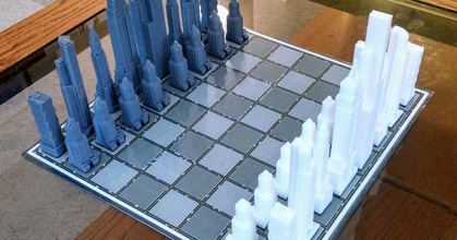 rascacielos ajedrez conjunto Levi sienta descargar gratis stl modelo imprimiblescom 3d modelos juguetes juegos tablero edificio chicago Portland 3d print model - Mito3D
