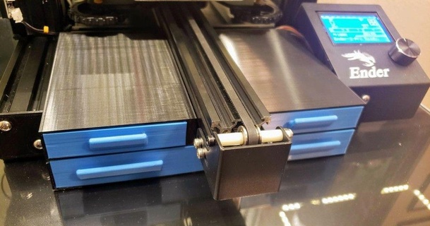 crialidade ender 3 pro dual Duplo gavetas raptor1jec 3D modelos impressoras acessórios gaveta ender3 thingiverse 3d print model - Mito3D
