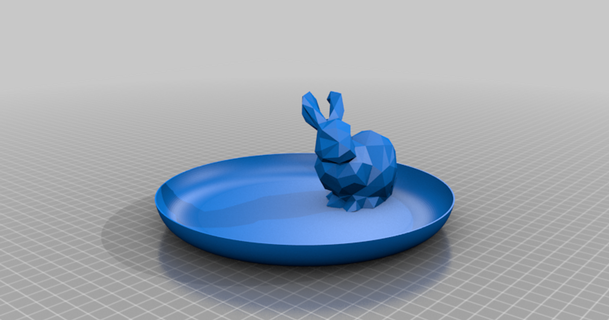 low poly easter plate bunny rolf prusa printer 3D Models Household Other House Equipment lowpoly rabbit 3d print model - Mito3D