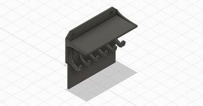 key hook tray extended knirider download free stl model printablescom 3d models household decor hanger holder shelf 3d print model - Mito3D