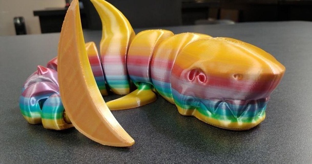 rizado articulado tiburón reducido expediente Talla bragas 3D modelos Arte diseño esculturas juguete agua grande flexible 3d print model - Mito3D