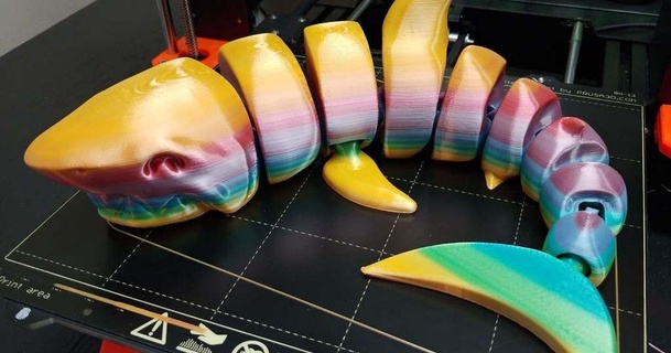 enroulé articulé requin culotte 3D modèles jouets Jeux Extérieur jouet l'eau gros souple 3d print model - Mito3D