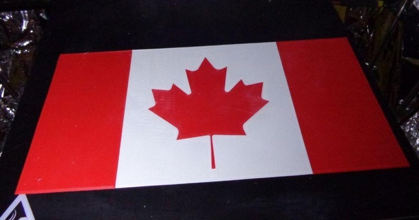Kanada Flagge multi color Single Schicht verschiedene druckt Gallaghersart 3D Modelle Gadgets Mehrfarbig thingiverse 3d print model - Mito3D