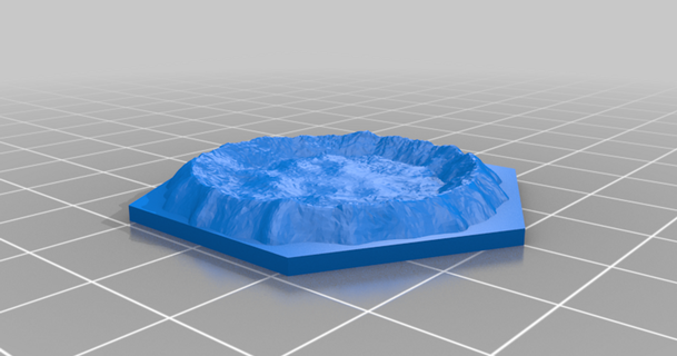 hex crater eric fialkowski 3D Models Toys & Games Outdoor hexagon thingiverse boardgameaccessories ogre 3d print model - Mito3D