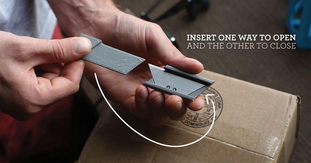 box cutter sheath 3dbrooklyn 3D Models Hobby & Makers Tools handle blade knife cut 3d print model - Mito3D
