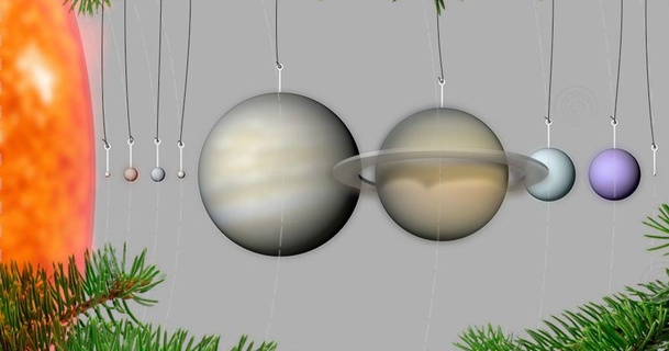 pianeti ornamenti 3dbrooklyn 3D Modelli domestico Casa attrezzature Natale spazio scala sospeso 3d print model - Mito3D