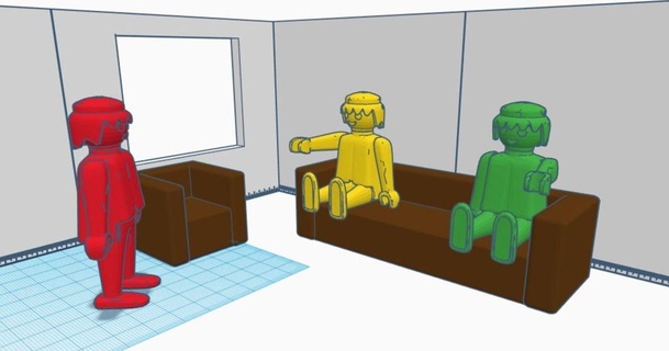 poltrona divano playmobil madsoul3d 3D Modelli giocattoli Giochi all'aperto thingiverse 3d print model - Mito3D