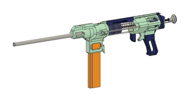 nte Series 20 esqueletizado revisado razão 3D modelos brinquedos jogos nerf arma Nerf thingiverse blaster espeto 3d print model - Mito3D