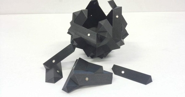 magnetico puzzle palla terrascorpione 3D Modelli giocattoli Giochi Brain teasers romboidale triacontaedro 3d print model - Mito3D
