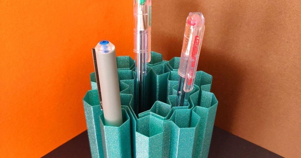 poligoni penna tazza drodfro 3D Modelli domestico ufficio titolare supporto matita 3d print model - Mito3D