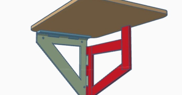 coraggioso tavolo pieghevole parete table mesa ridotto xin khan 3D Modelli arte design Wall mounted 3d print model - Mito3D