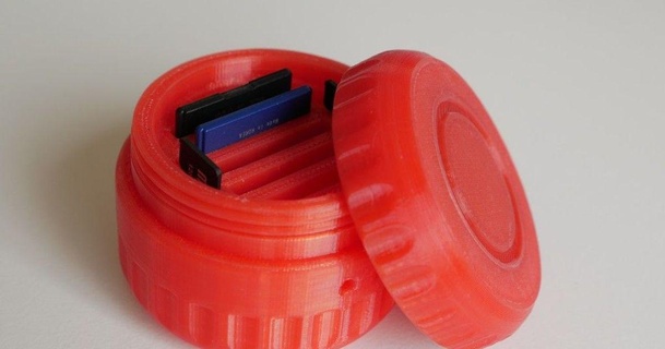 sd card holder screw-on lid peterkrull 3D Models Household Office thingiverse 3d print model - Mito3D