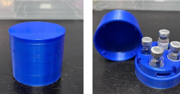 peptide medicine vial holder captive lid lance 3D Models Healthcare Home Medical Tools container refridgerator 3d print model - Mito3D