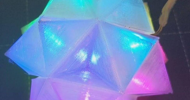 dobrando estrelado icosaedro geekmomprojects 3D modelos arte Projeto designs leds poliedro iluminado 3d print model - Mito3D