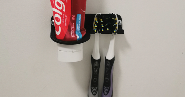cepillo dientes pasta dental soporte antagonista 3D modelos casa baño lavabo 3d print model - Mito3D