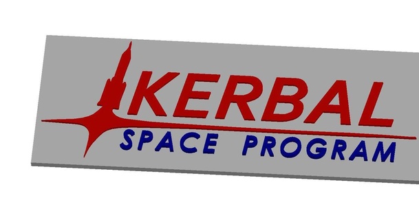 kerbal Sapce program logo nathanz 3D modeller Sanat tasarım 2D tabaklar logolar Kerbal uzay programı 3d print model - Mito3D