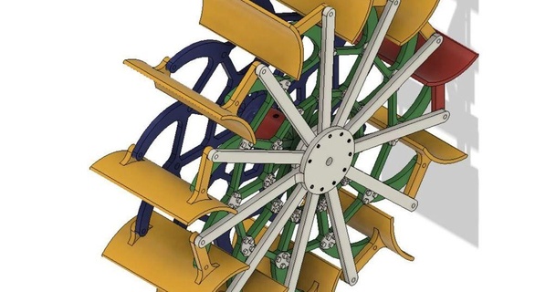 plumagem roda pás pedra 3D modelos passatempo fabricantes RC robótica navio vapor pedalinho thingiverse rcboat 3d print model - Mito3D