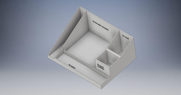 multi-compartment pen holder alf red 3D Models Household Office penholder 3d print model - Mito3D