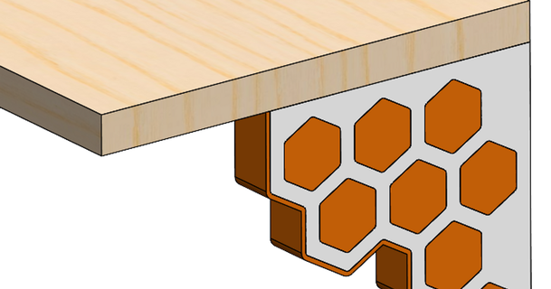 hex estante colchetes dual cor oak1477 3D modelos casa decoração hexágono favo mel suporte prateleira 3d print model - Mito3D