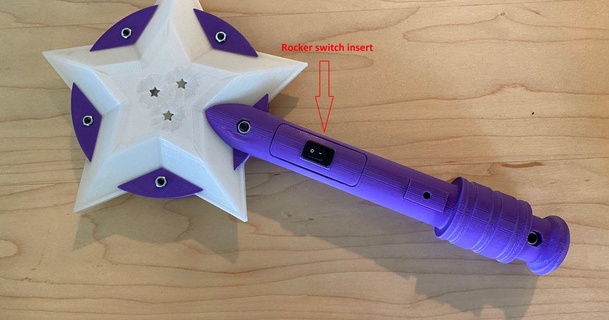 roqueiro interruptor inserir adafruit circuito Parque infantil Magia varinha Ericsnis 3D modelos fantasias acessórios adereços recreio mágica 3d print model - Mito3D