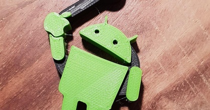 keychain android eating apple snafky download free stl model printablescom 3d models gadgets handyandroid 3d print model - Mito3D