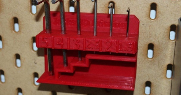 esadecimale chiave inglese titolare supporto ikea skadis jack filamentcom 3D Modelli stampanti Accessori pannello forato contenitore degli attrezzi 3d print model - Mito3D