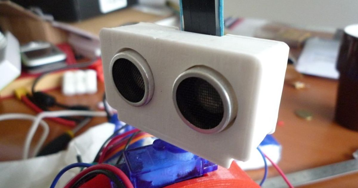 sonar sensör servo binmek makine 3D modeller hobi yapımcılar RC robotik Kulp destek ping openscad şeytani 3D print model - Mito3D