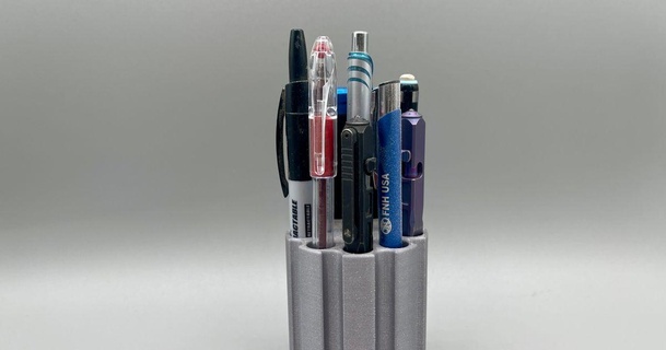 celo s hilado 500 botella doble revólver bolígrafo lápiz soporte zelrick 3D modelos casa oficina titular pluma portalápices 1 3d print model - Mito3D