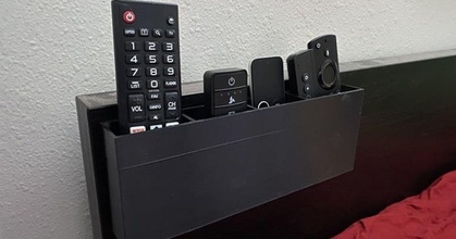 jumbo remote control holder admiraljonjon download free stl model printablescom 3d models household living room appletv firetv remotecontrol remotecontrolholder tvremote 3d print model - Mito3D