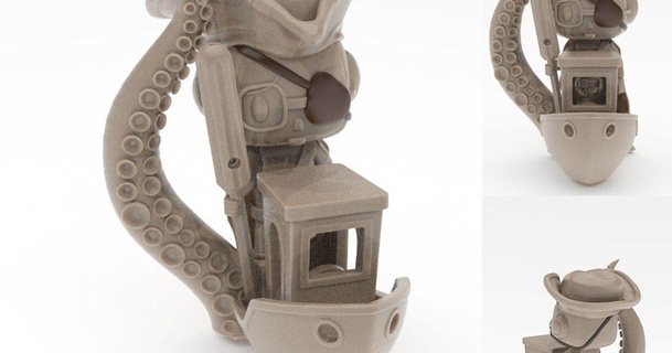 pirata chico banquillo súper héroe 3dp mamsih 3D modelos Arte diseño esculturas apoyo remezclar concurso prsametro 3d print model - Mito3D
