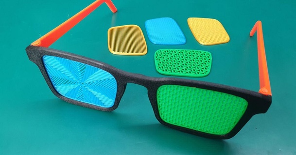 Parti eğlence Gözlük smart ass değiştirilebilir lensler Seç Desen sh 3D modeller moda Aksesuarlar lens 3d print model - Mito3D