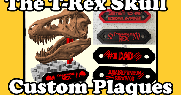 t rex cráneo personalizado placas iqless 3D modelos aprendizaje objetos dinosaurio 3d print model - Mito3D