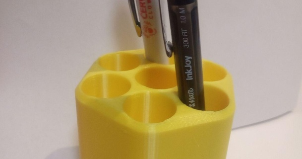 hex caneta suporte michal vá frente 3D modelos casa escritório hexagonal hexágono porta canetas 3d print model - Mito3D